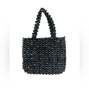 Vintage [Vanessa] Black Beaded Small Evening Purse